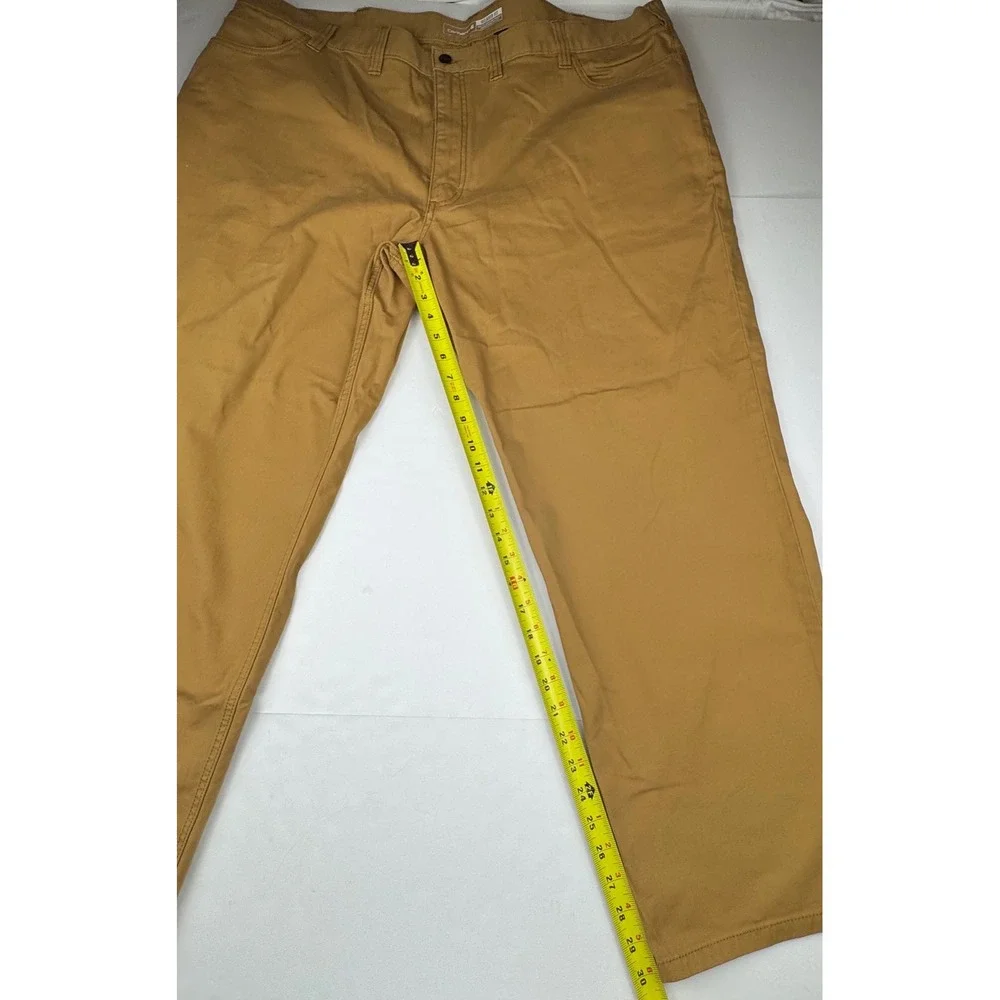 Carhartt Relaxed Fit Work Pants 46x30 Tan Canvas Rugged Flex BN2517-M Brown